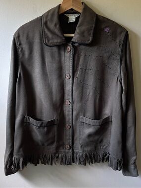 C.a. Sport Faux Suede Fringe Jacket